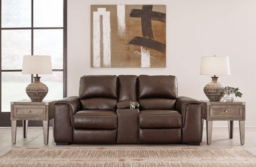 Alessandro Power Reclining Loveseat with Console - Furniture City (CA)l